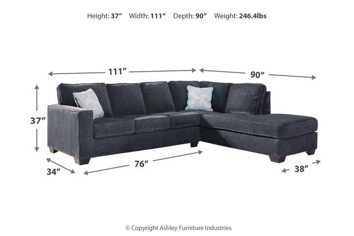 Altari 2-Piece Sleeper Sectional with Chaise (87213S3)