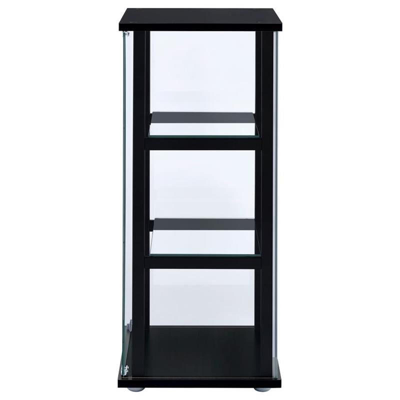 Cyclamen 3-shelf Glass Curio Cabinet Black and Clear (950179)