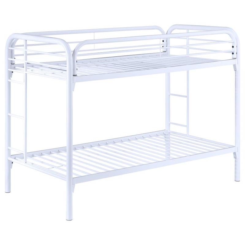 Morgan Twin Over Twin Bunk Bed White (2256W)