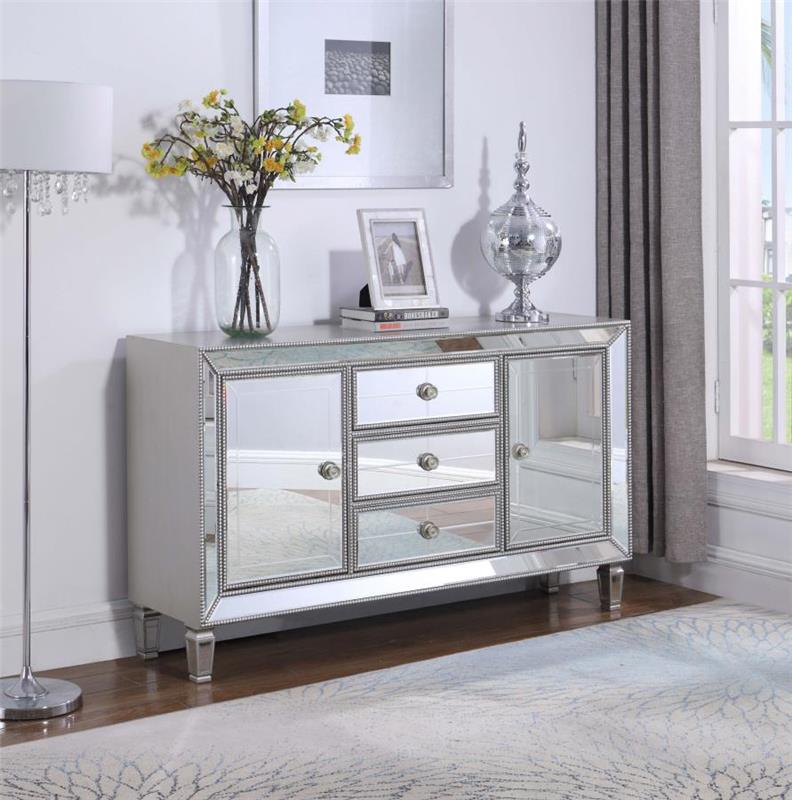 Leticia 3-drawer Accent Cabinet Silver (950825)