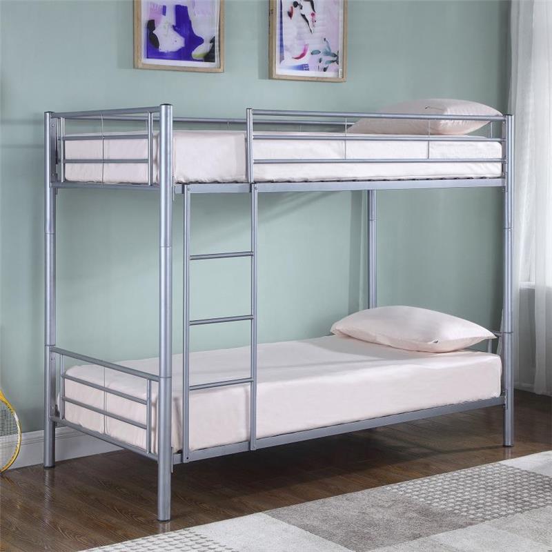 Hayward Twin Over Twin Bunk Bed Silver (460072)