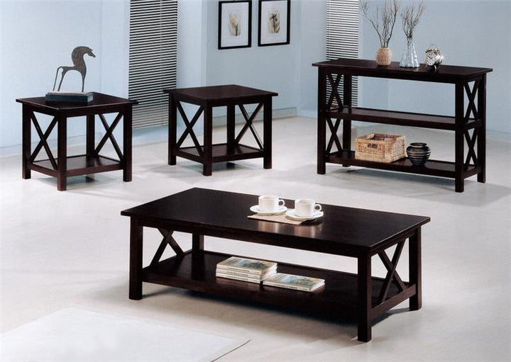 Rachelle 3-piece Occasional Table Set Deep Merlot (5909)