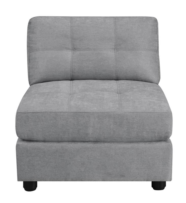 Claude Tufted Cushion Back Armless Chair Dove (551004)