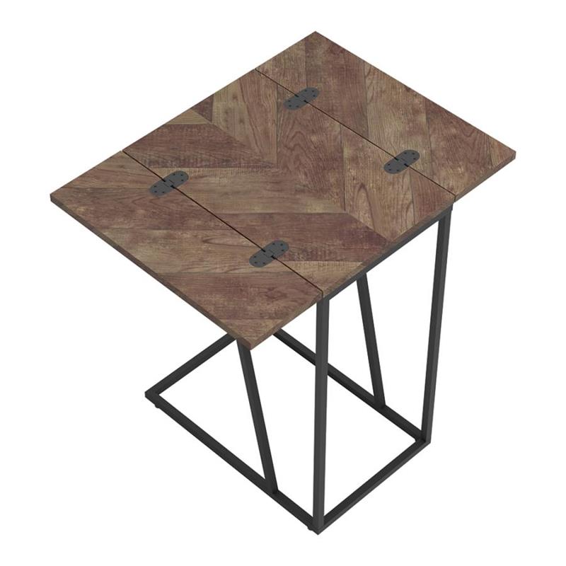 Carly Expandable Chevron Rectangular Accent Table Tobacco (931157)