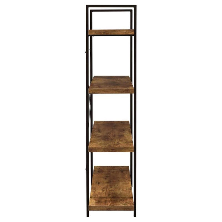 Cole 4-Shelf Bookcase Antique Nutmeg and Black (805806)