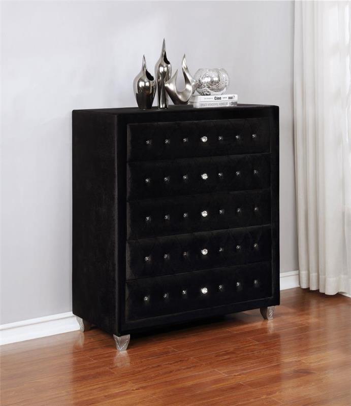 Deanna Deanna 5-drawer Rectangular Chest Black (206105)