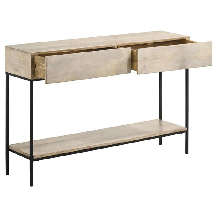 Rubeus 2-drawer Console Table with Open Shelf White Washed (959541)