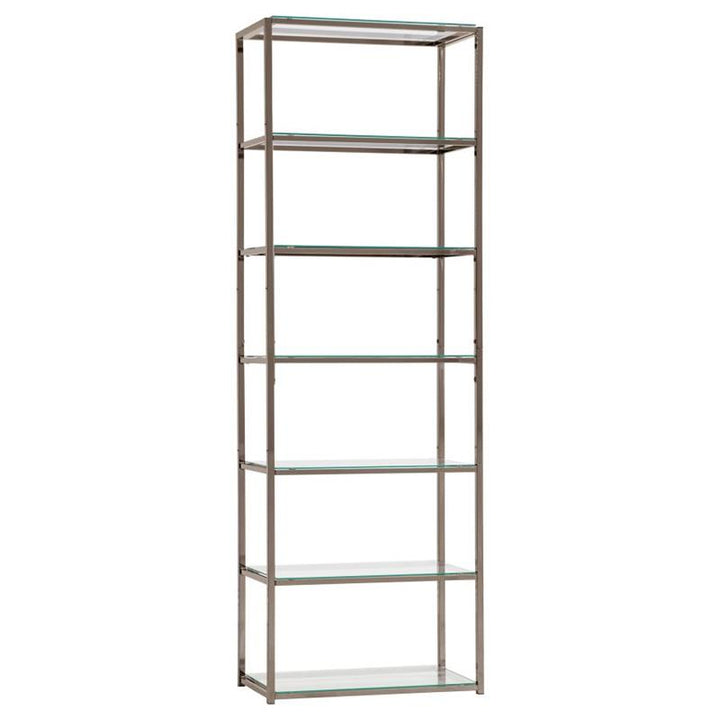 Kate 6-shelf Bookcase Black Nickel (801017)