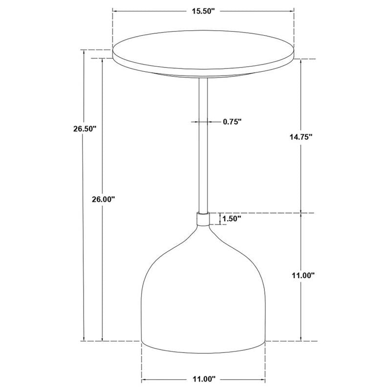 Colima Round Wood Top Side Table Peach (930249)