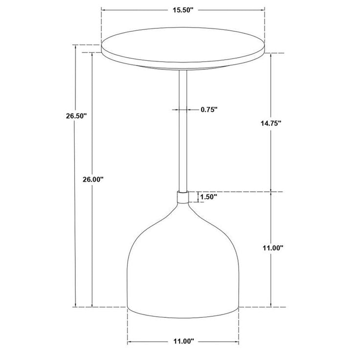 Colima Round Wood Top Side Table Peach (930249)