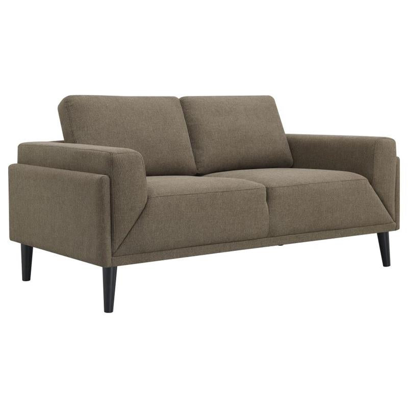 Rilynn 2-piece Upholstered Track Arms Sofa Set Brown (509521-S2)