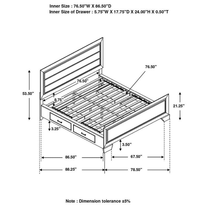 Kauffman California King Storage Bed Dark Cocoa (204390KW)