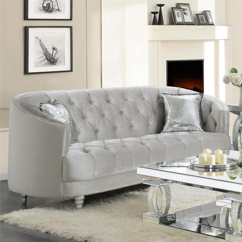 Avonlea Sloped Arm Tufted Sofa Grey (508461)