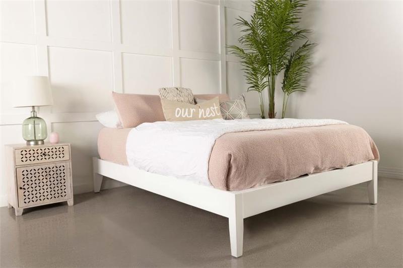 Hounslow Platform Queen Bed White (306128Q)