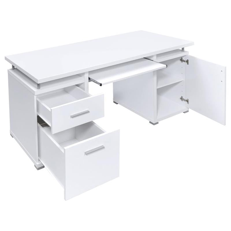 Tracy 2-drawer Computer Desk White (800108)