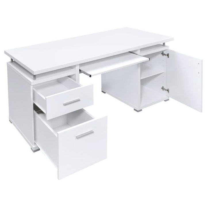 Tracy 2-drawer Computer Desk White (800108)