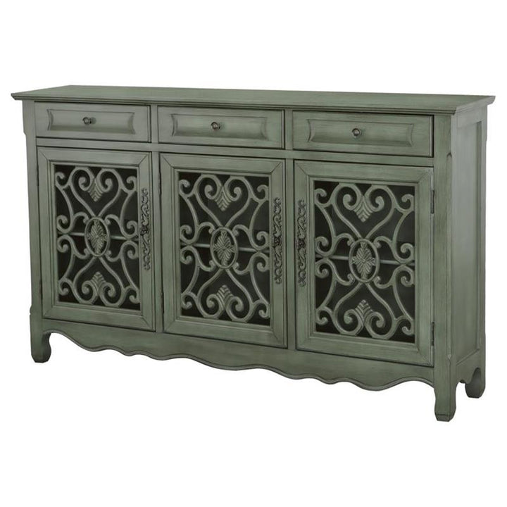 Madeline 3-door Accent Cabinet Antique Green (950357)