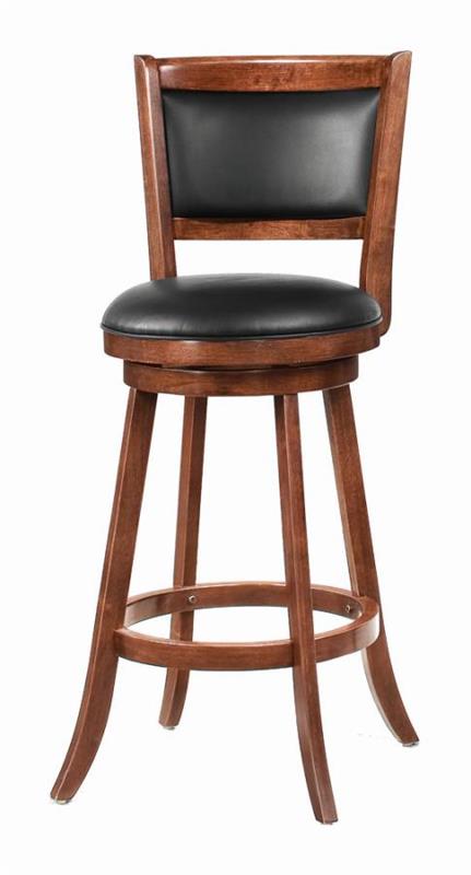 Broxton Upholstered Swivel Bar Stools Chestnut and Black (Set of 2) (101920)