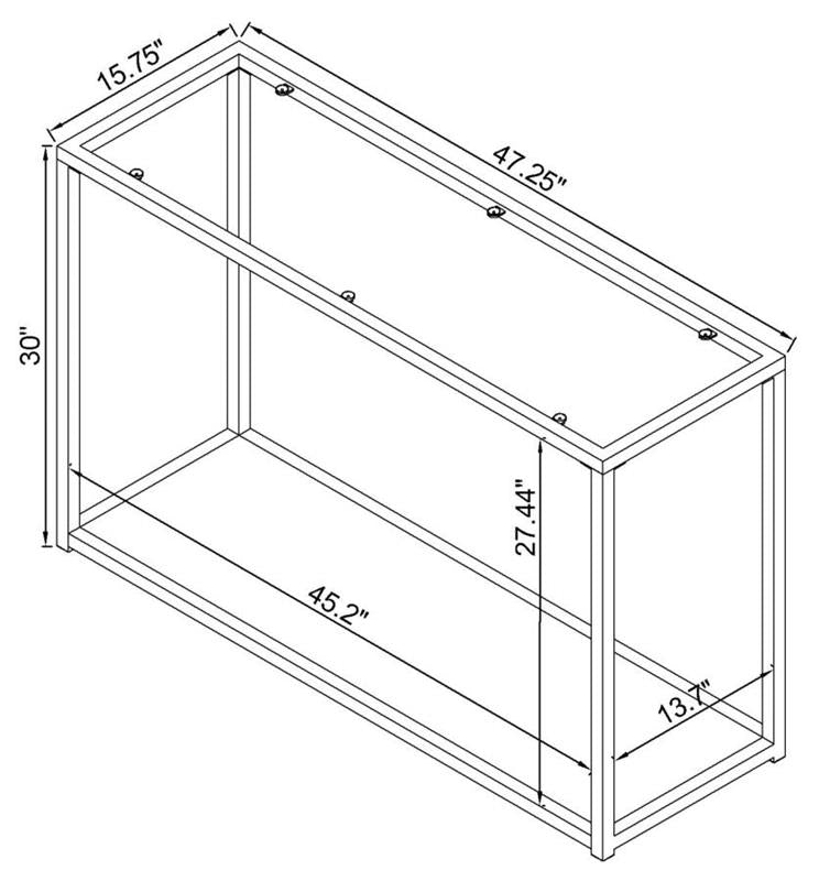 Cora Sofa Table with Mirror Shelf Chocolate Chrome (705239)