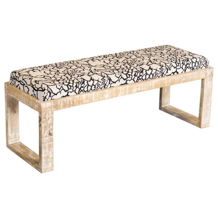 Aiden Sled Leg Upholstered Accent Bench Black and White (914138)