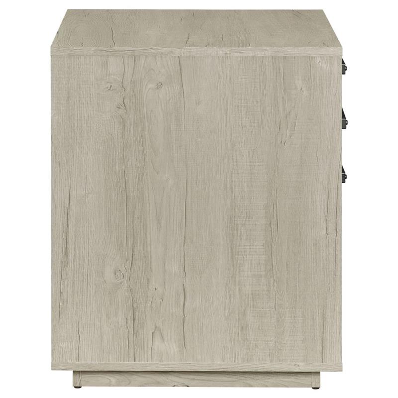 Loomis 3-drawer Square File Cabinet Whitewashed Grey (805882)