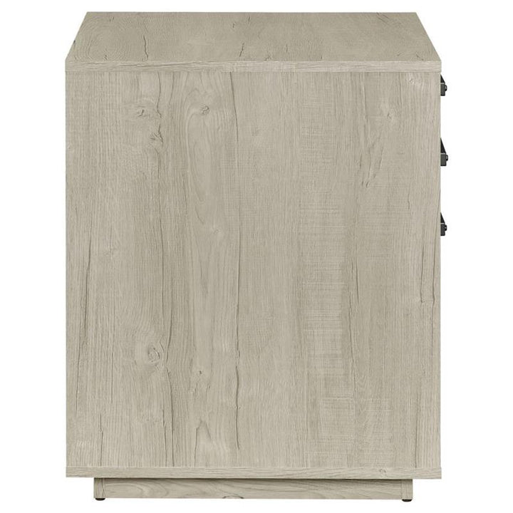 Loomis 3-drawer Square File Cabinet Whitewashed Grey (805882)