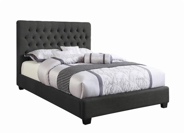 Chloe Tufted Upholstered Eastern King Bed Charcoal (300529KE)