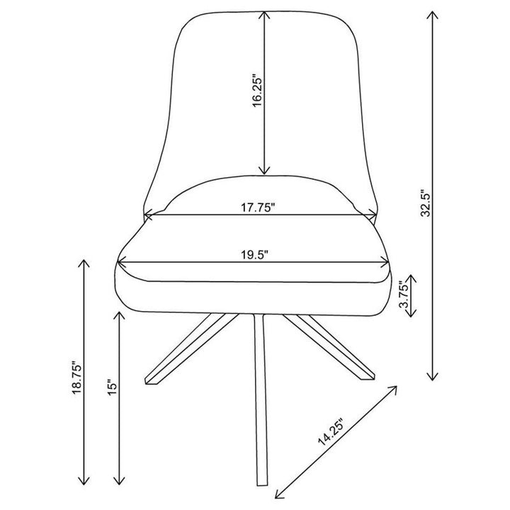 Paulita Upholstered Swivel Side Chairs (Set of 2) Grey and Gunmetal (110712)