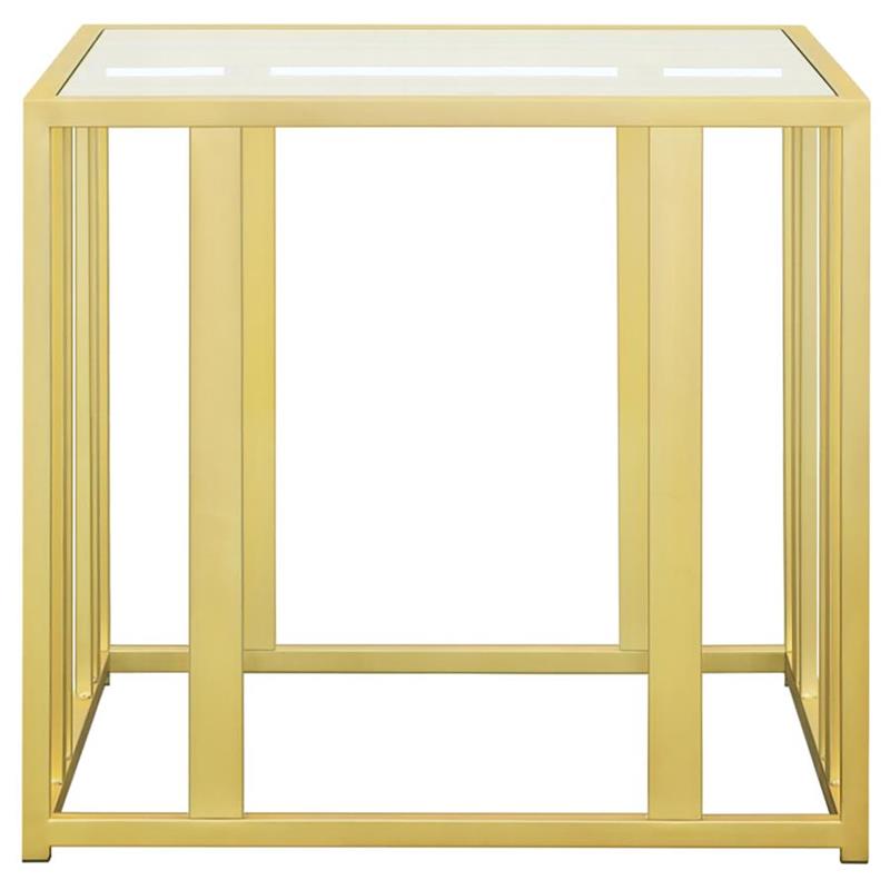 Adri Metal Frame End Table Matte Brass (723607)