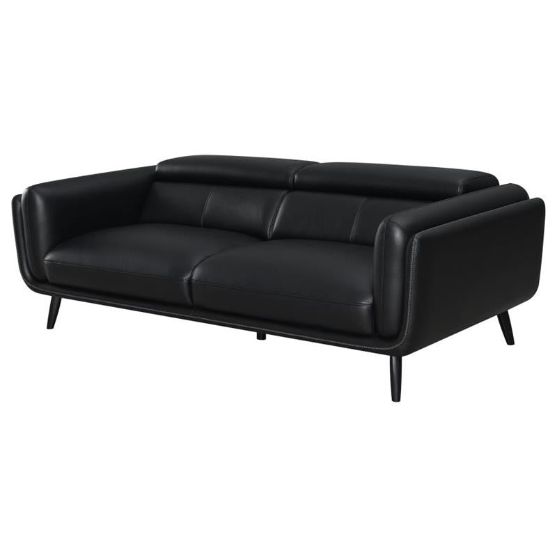 Shania Track Arms Sofa with Tapered Legs Black (509921)