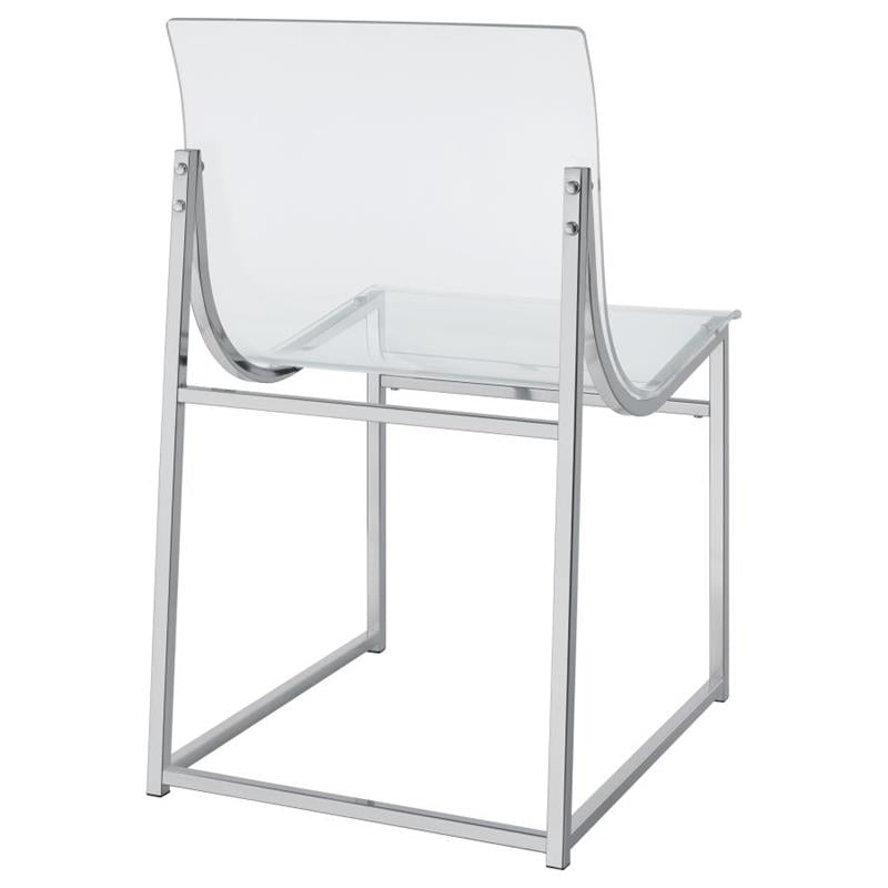 Adino Acrylic Dining Side Chair Clear and Chrome (121182)