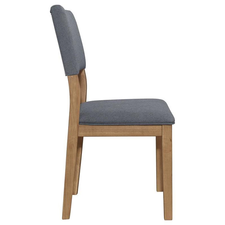 Sharon Open Back Padded Upholstered Dining Side Chair Blue and Brown (Set of 2) (104172)