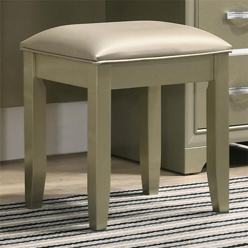 Beaumont Upholstered Vanity Stool Champagne Gold and Champagne (205297STL)