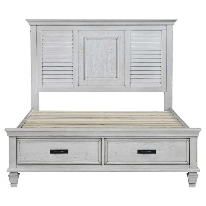 Franco Eastern King Storage Bed Antique White (205330KE)