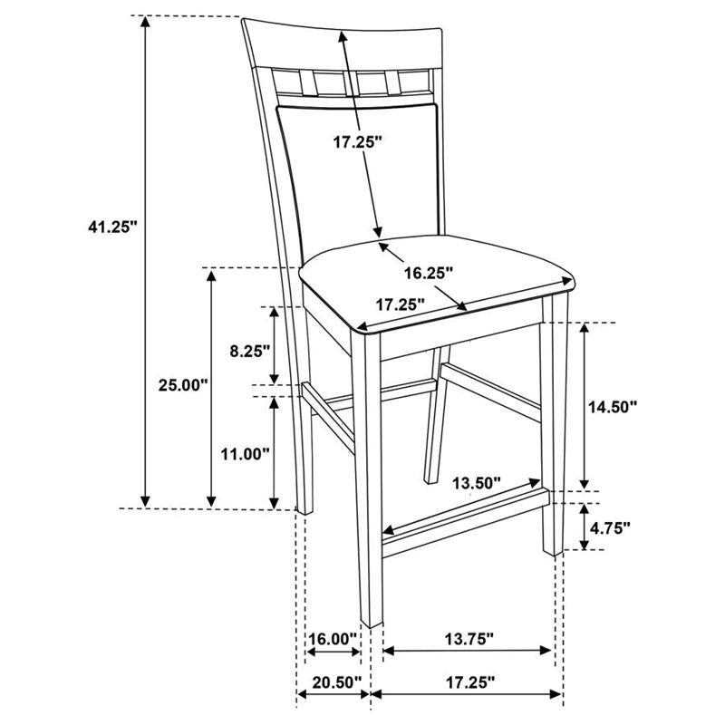 Gabriel 9-piece Square Counter Height Dining Set Cappuccino (100438-S9A)