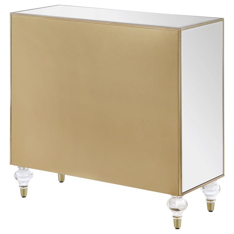 Lupin 2-door Accent Cabinet Mirror and Champagne (951854)