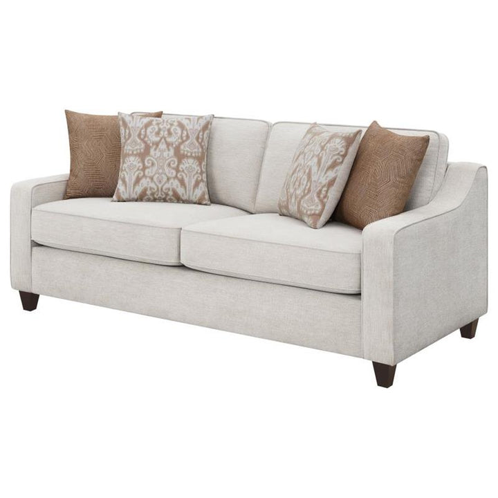 Christine Upholstered Cushion Back Sofa Beige (552061)