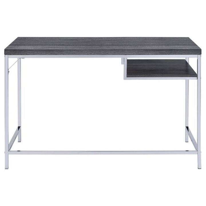 Kravitz Rectangular Writing Desk Weathered Grey and Chrome (801271)