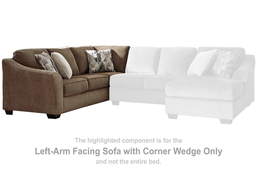 Graftin Left-Arm Facing Sofa with Corner Wedge (9110248)
