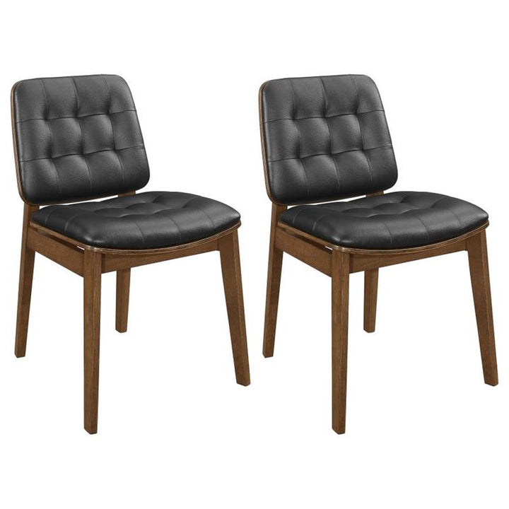 Redbridge Tufted Back Side Chairs Natural Walnut and Black (Set of 2) (106596)