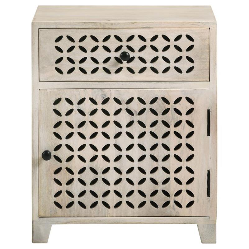 August 1-door Accent Cabinet White Washed (953569)