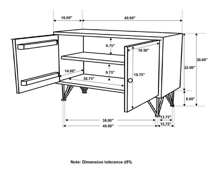 Macon 2-door Accent Cabinet Sheesham Grey (959615)