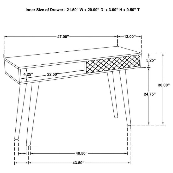 Lotus 2-drawer Console Table Natural Brown (951790)