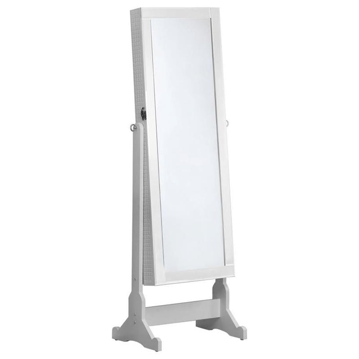 Zayas Storage Jewelry Cheval Mirror White (901827)