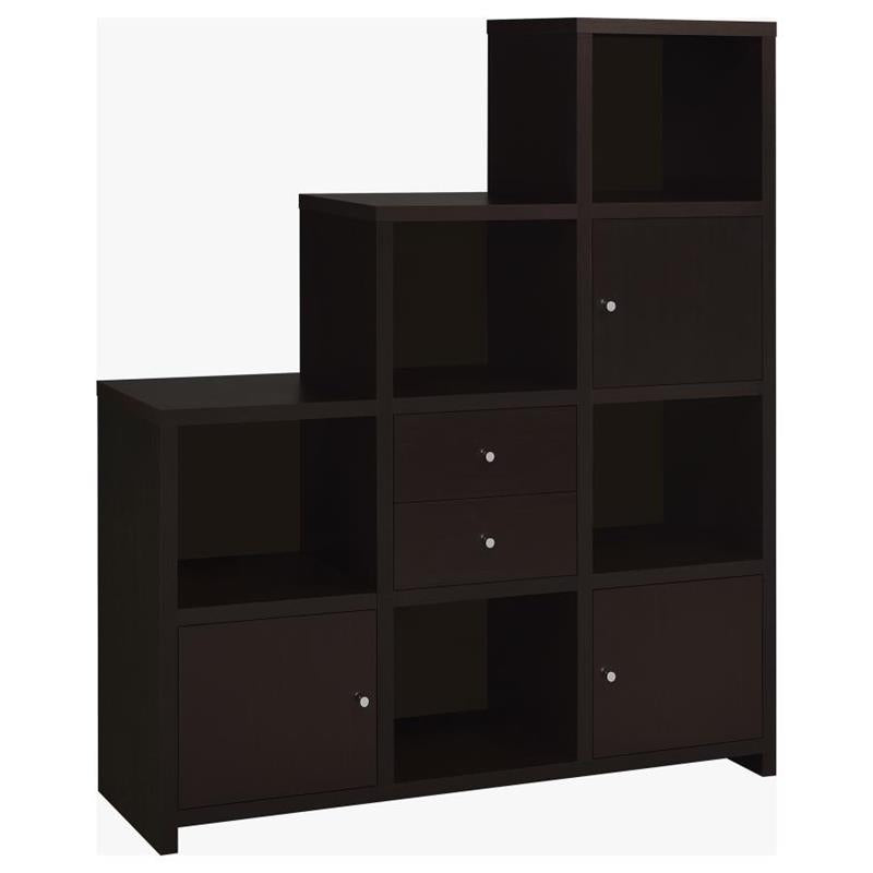 Spencer Bookcase with Cube Storage Compartments Cappuccino (801170)