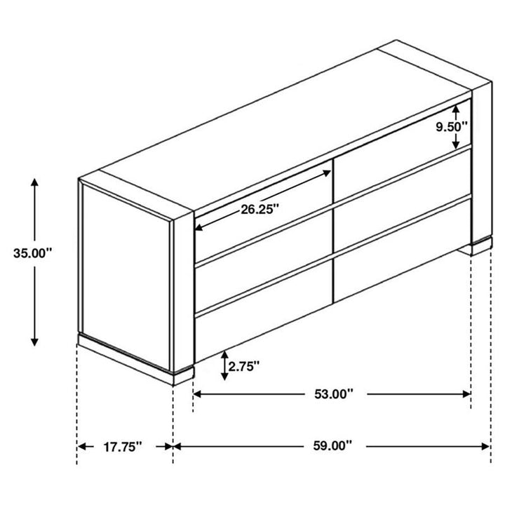 Lorenzo Bedroom Set Dark Grey (224261KW-S4)