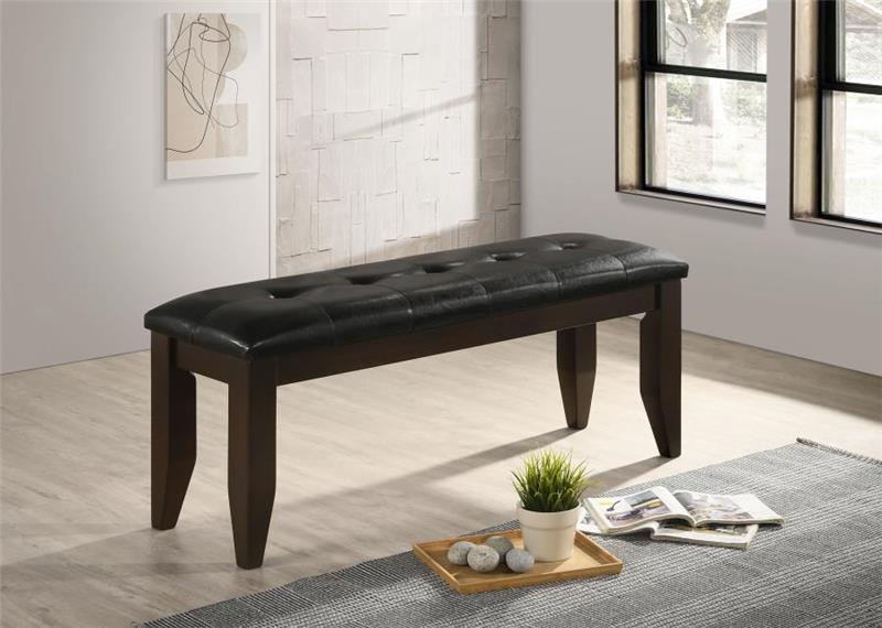 Dalila Tufted Upholstered Dining Bench Cappuccino and Black (102723)