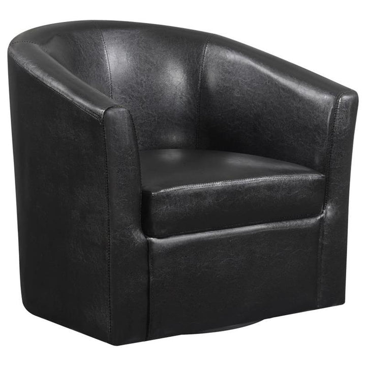 Turner Upholstery Sloped Arm Accent Swivel Chair Dark Brown (902098)