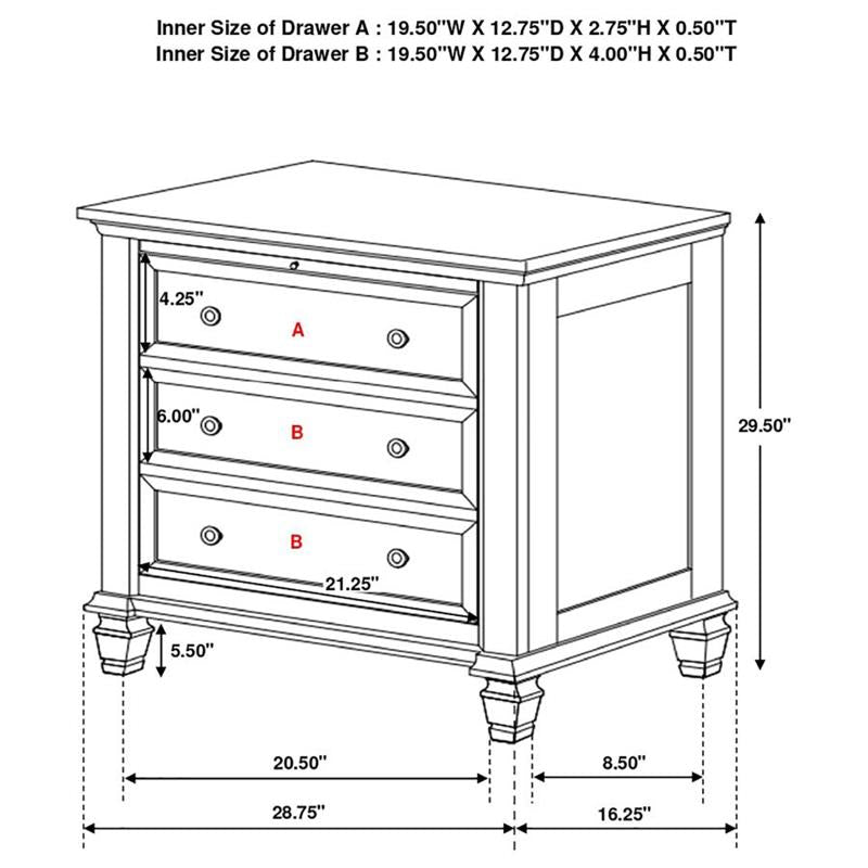 Sandy Beach Bedroom Set with High Headboard (201321KW-S5)