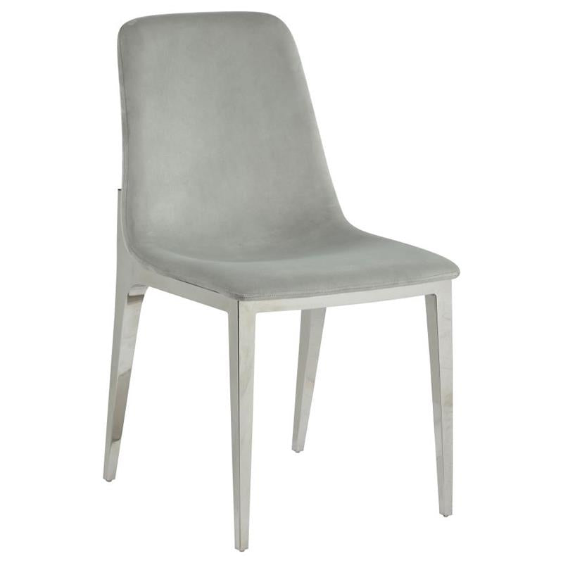 Irene Upholstered Side Chairs Light Grey and Chrome (Set of 4) (110402)